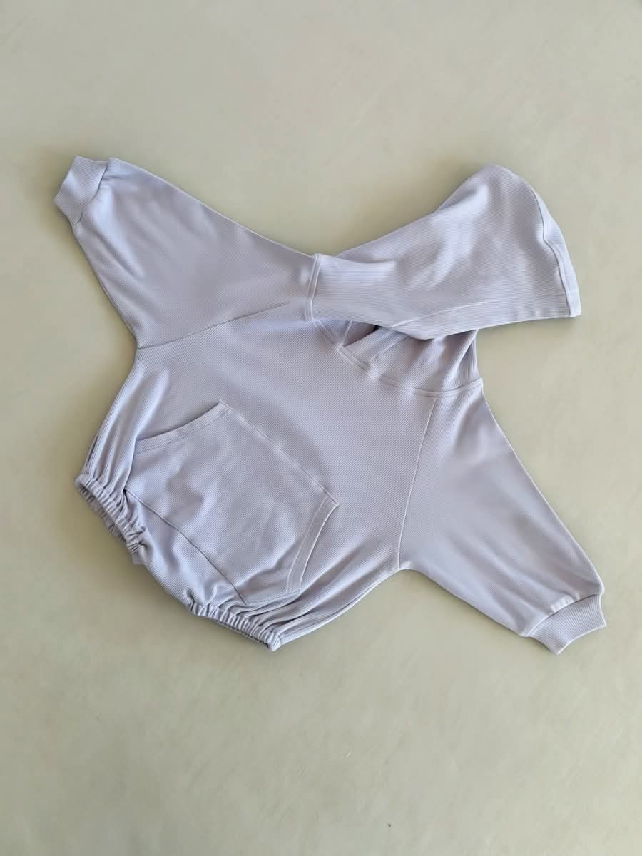 Ribbed Hooded Romper