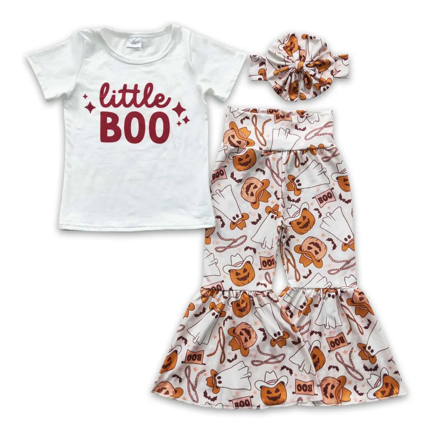 Little Boo Yeehaw Ghosts Set & Bow
