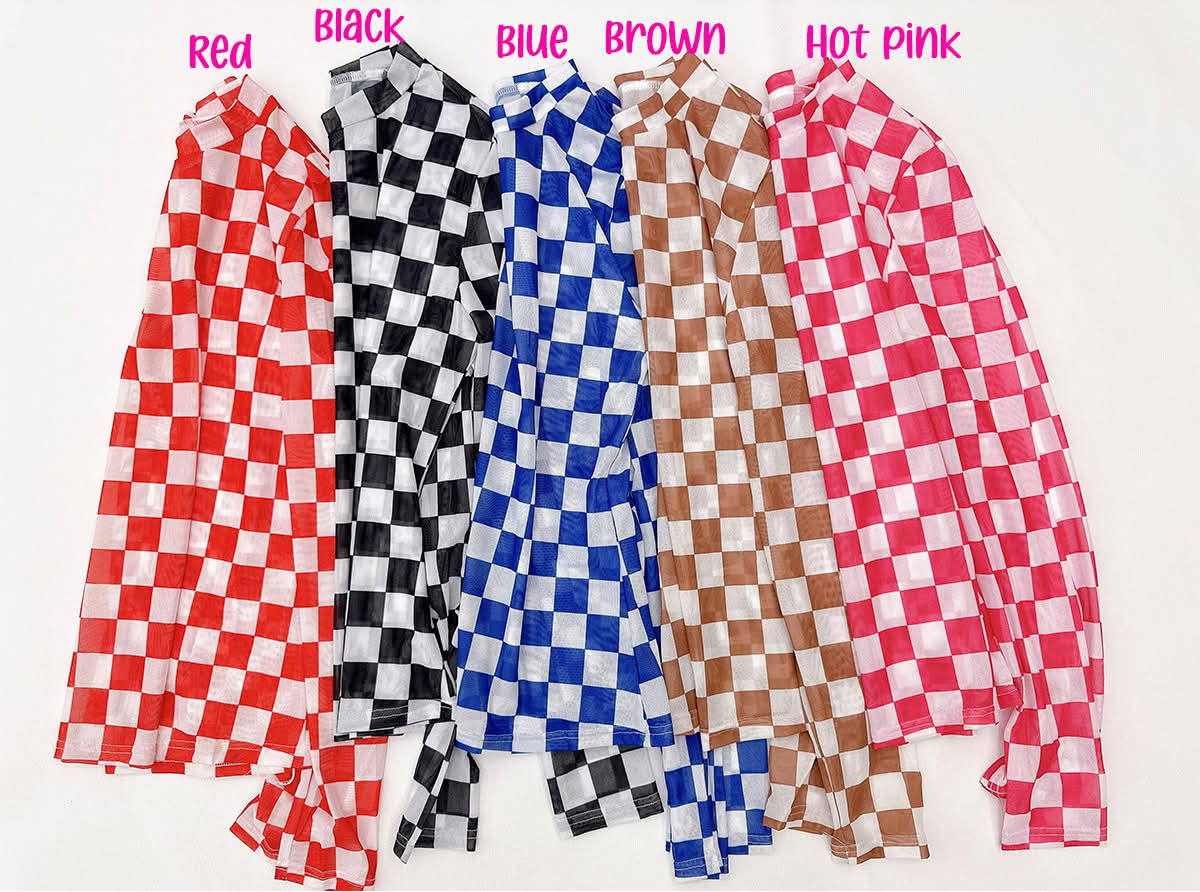 Mommy & Me Checkered Mesh Tops