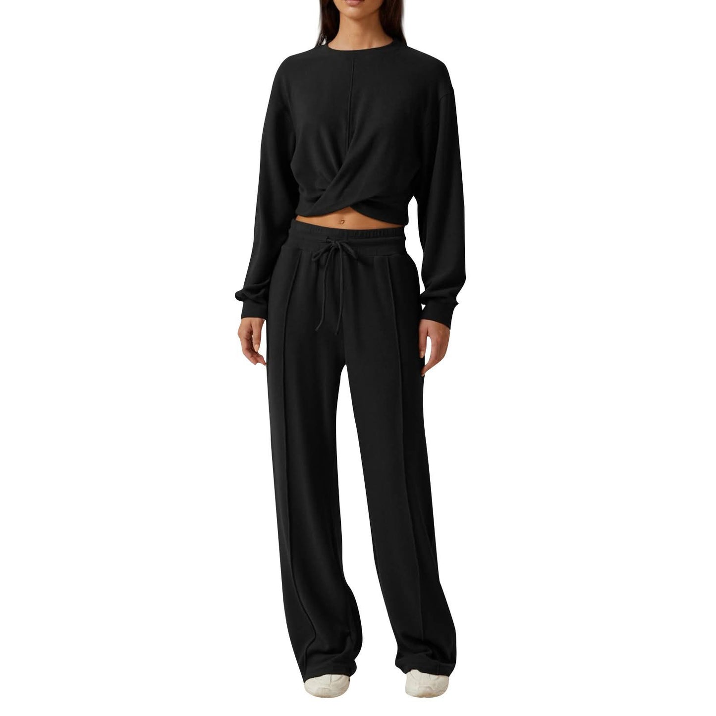 Twist Crop Sweatshirt & Pant Set