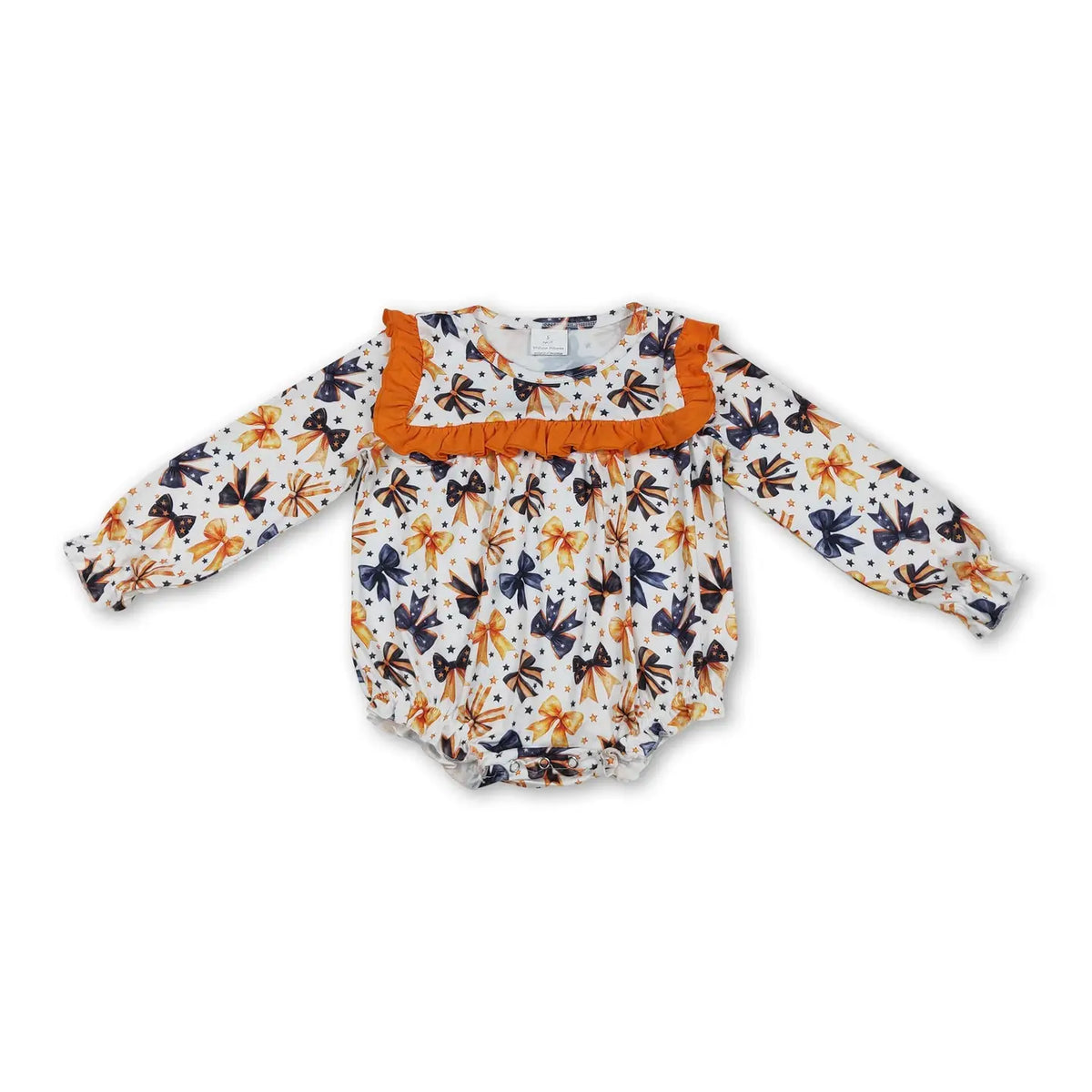 Orange Bows Halloween Romper