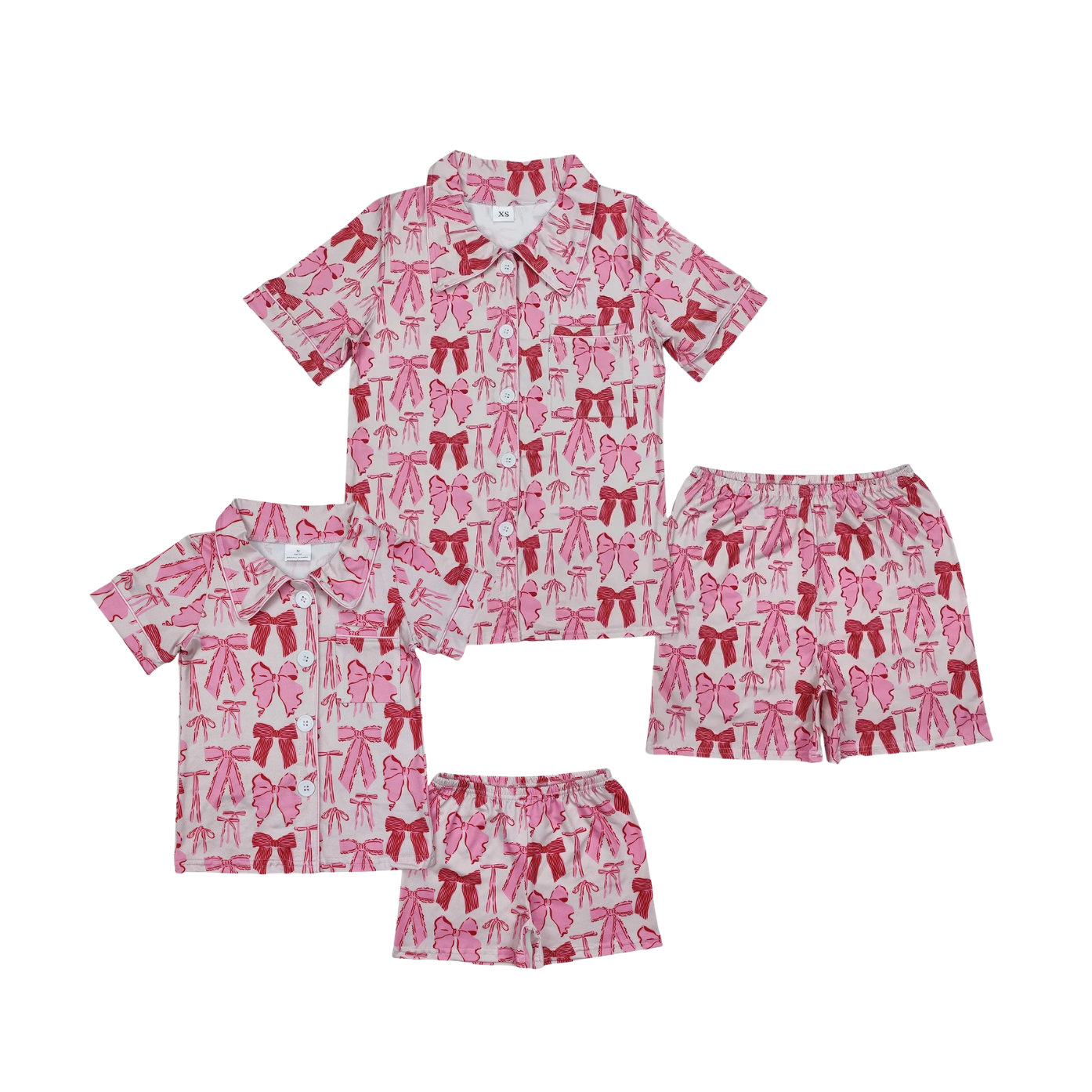 Pink Bow Button Down PJs