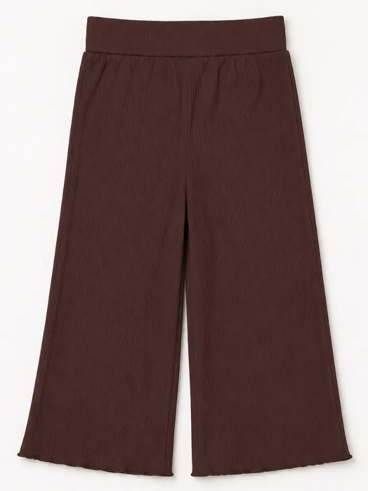 Espresso Ribbed Wide Leg Pants