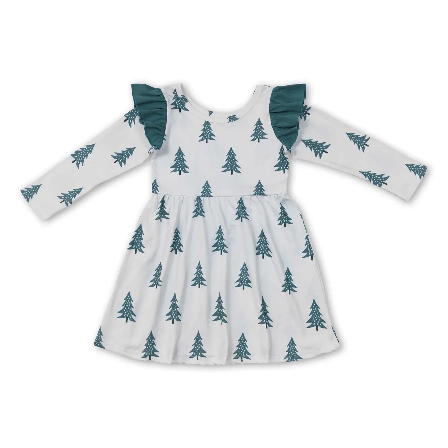 Flutter Sleeve Tree Dress