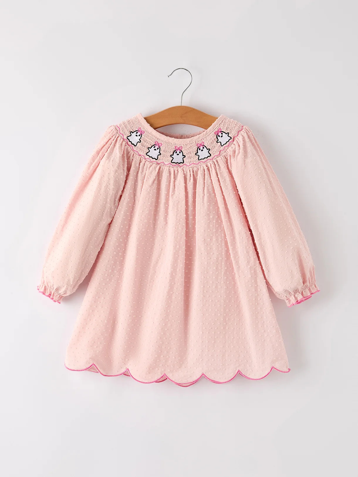 Swiss Dot Light Pink Ghost Smock Dress