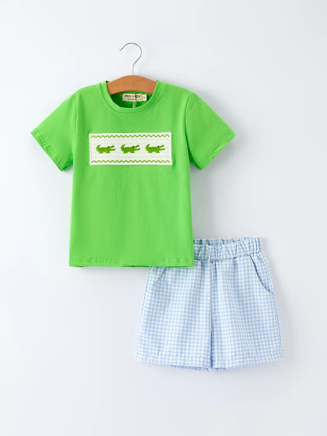 Crocodile Embroidered Tee & Shorts
