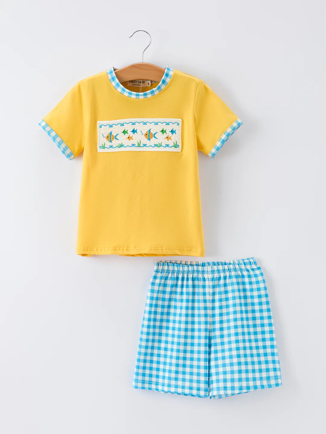 Fish Embroidered Tee & Shorts