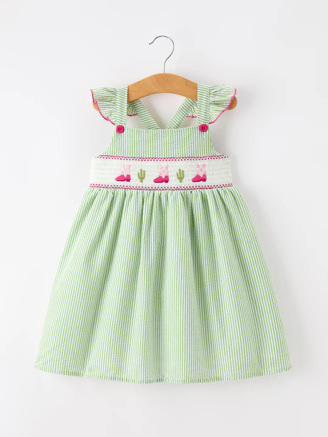 Western Boots Smocked Dress