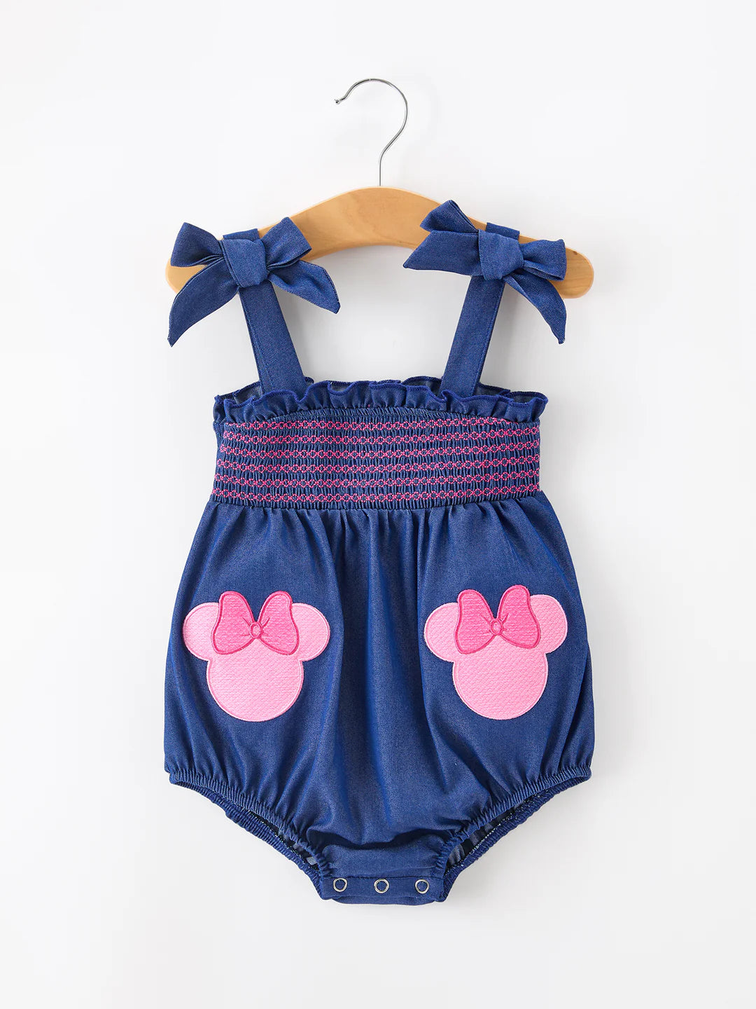 Pink Mouse Appliqué Romper