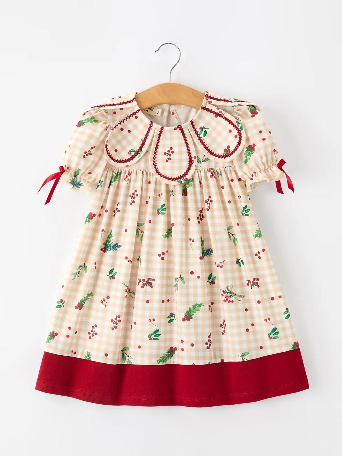 Berry Gingham Petal Dress