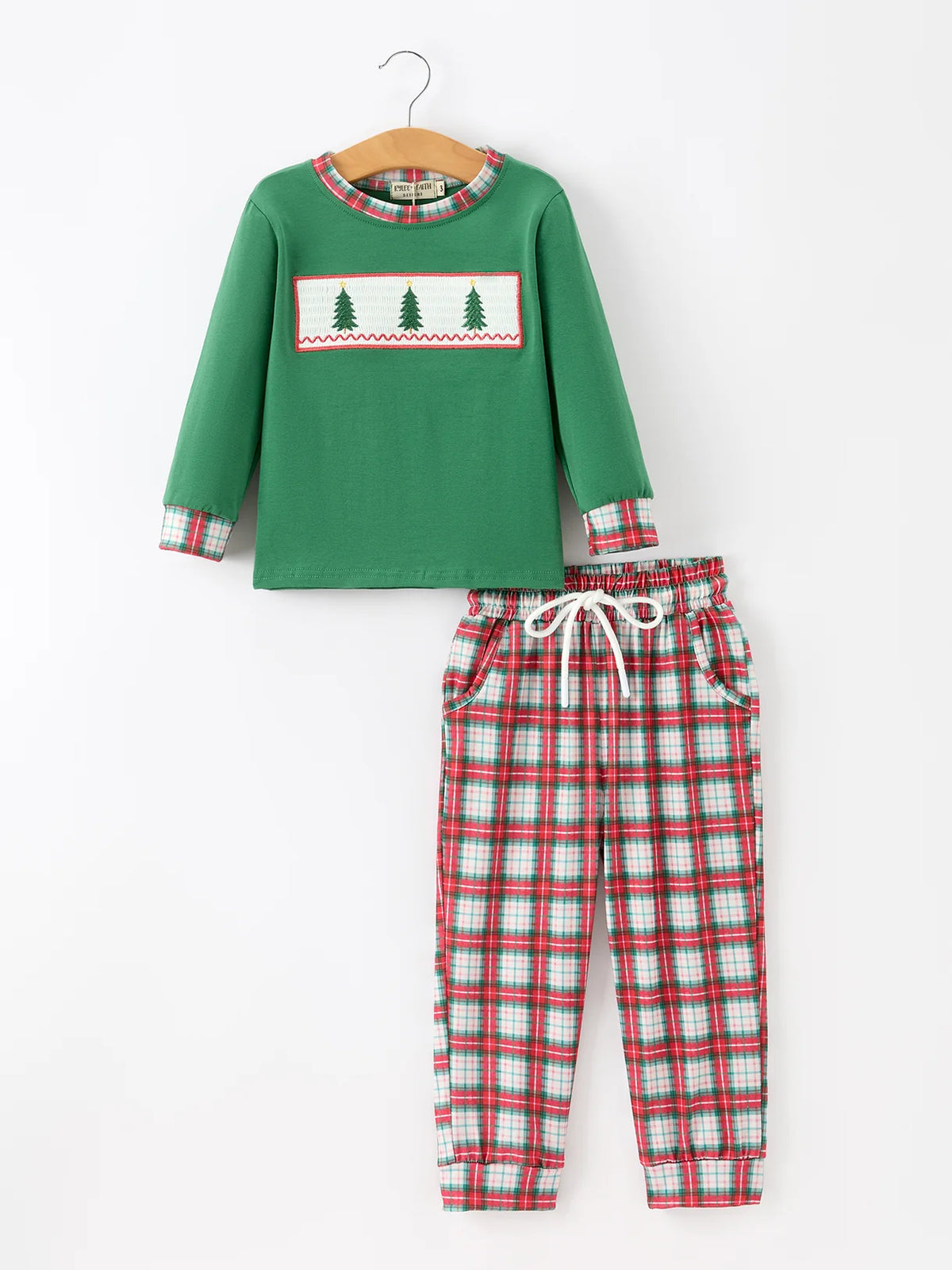 Christmas Tree Plaid Long Sleeve & Pants