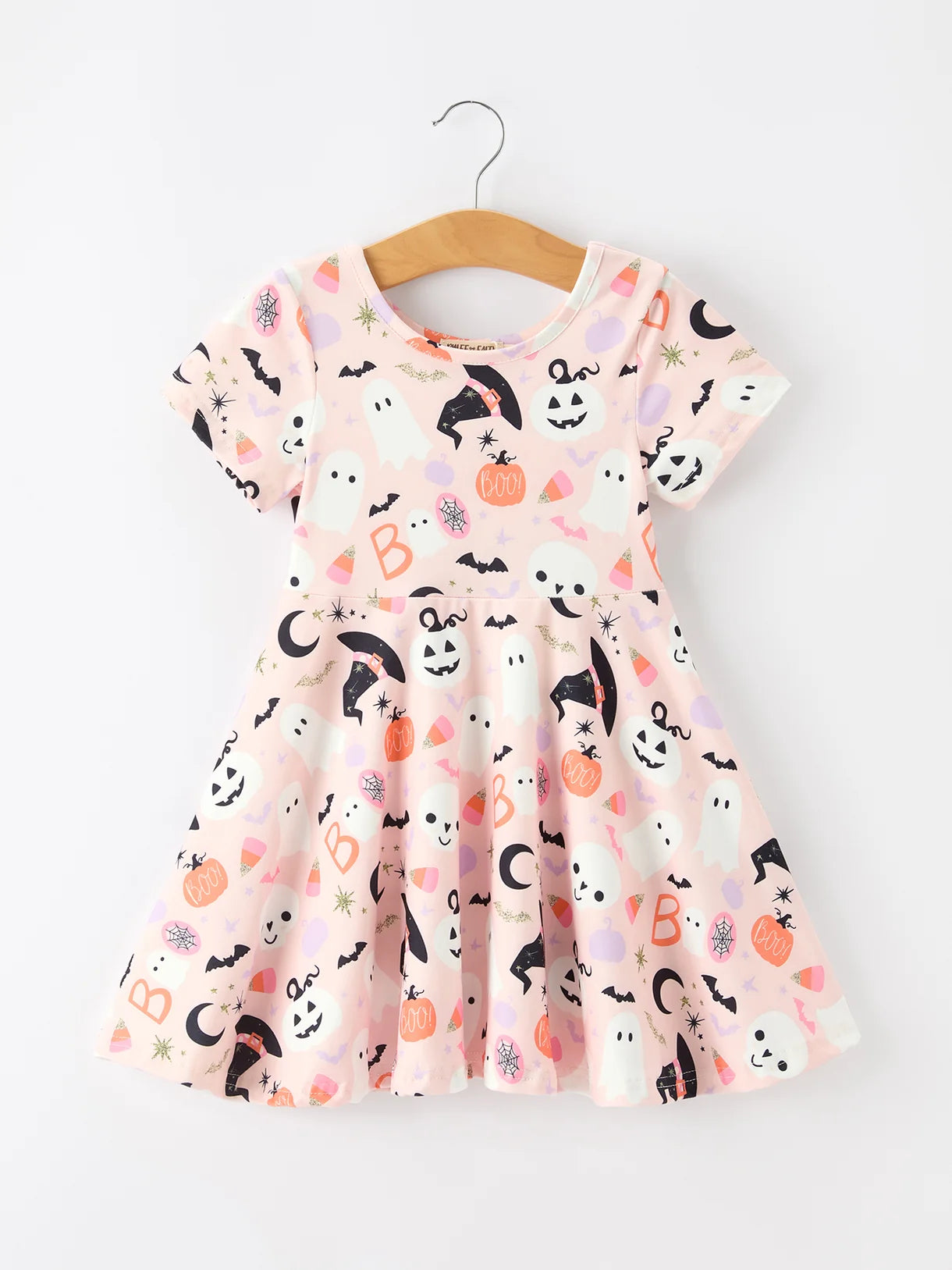 Girlie Halloween Short Sleeve Twirl Dress