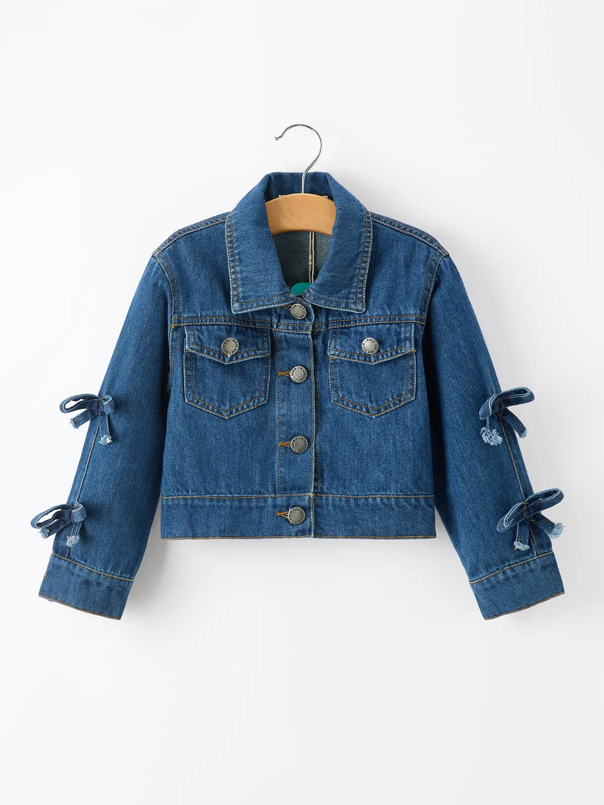 Denim Bow Sleeve Jacket