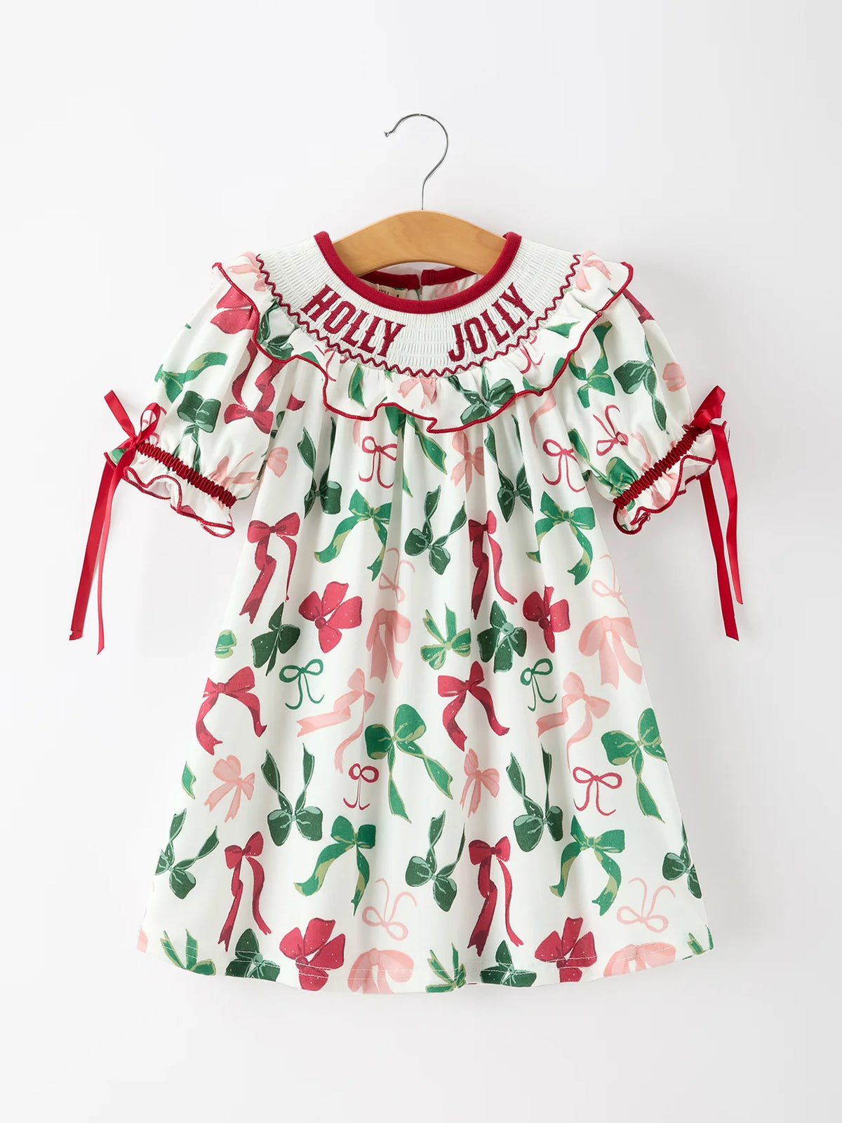 Holly Jolly Bows Smocked Dress