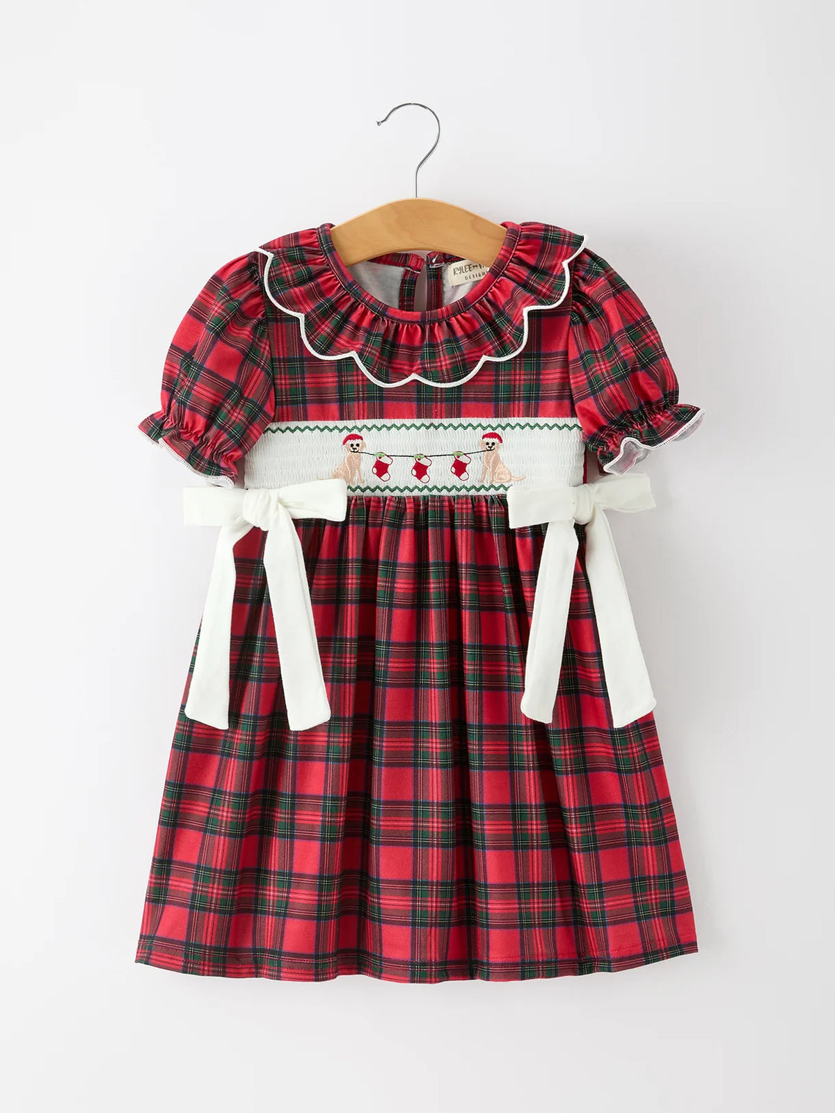 Puppy Stockings Embroidered Dress