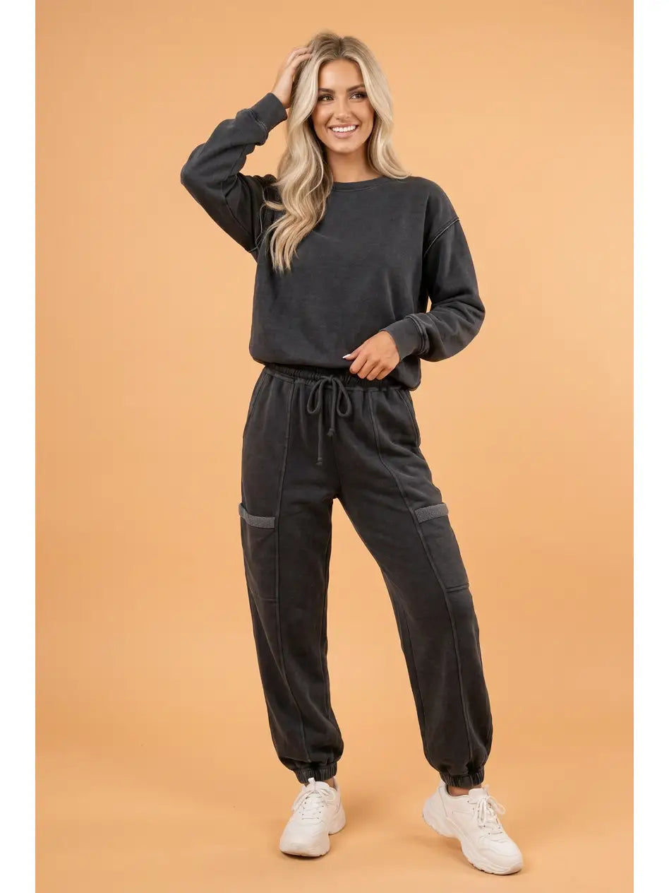 Grey Long Sleeve Top & Jogger Pants Set