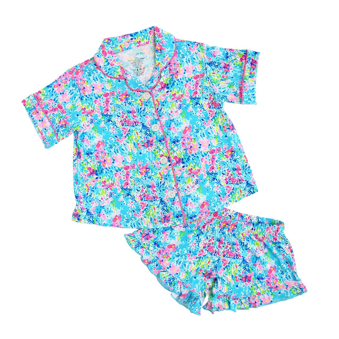 Ella Bamboo - Button-up Ruffle Short PJs