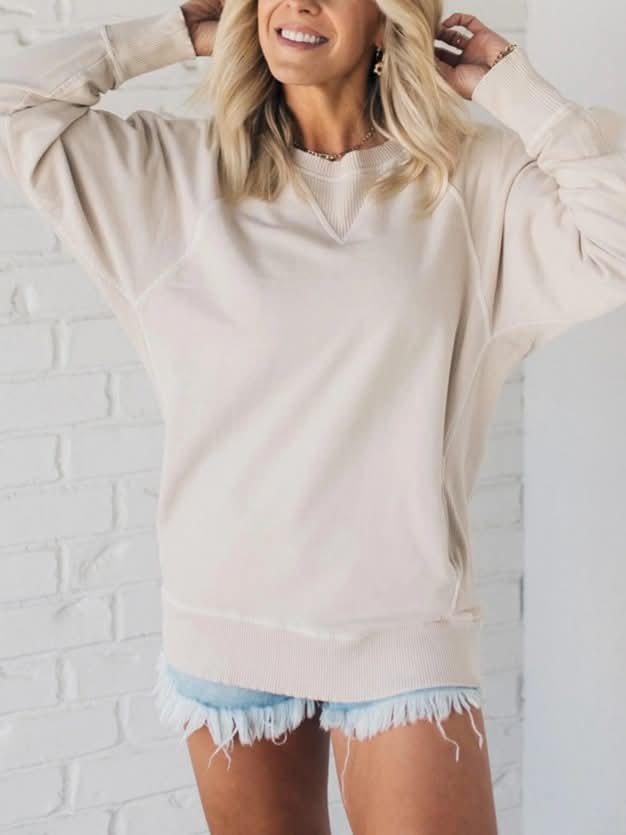 Ladies Pocket Crewneck