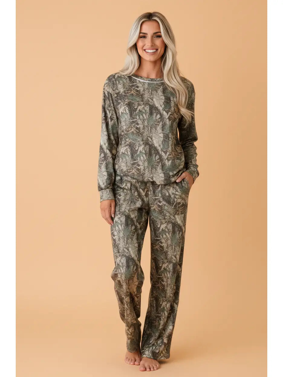 Woodland Camo Top & Pants Set