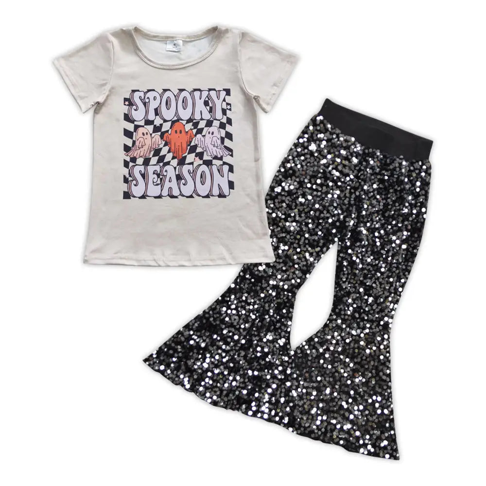 Spooky Season Tee & Sequin Flares