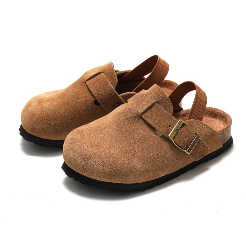 PRE-O: Kid’s Suede Buckle Clogs