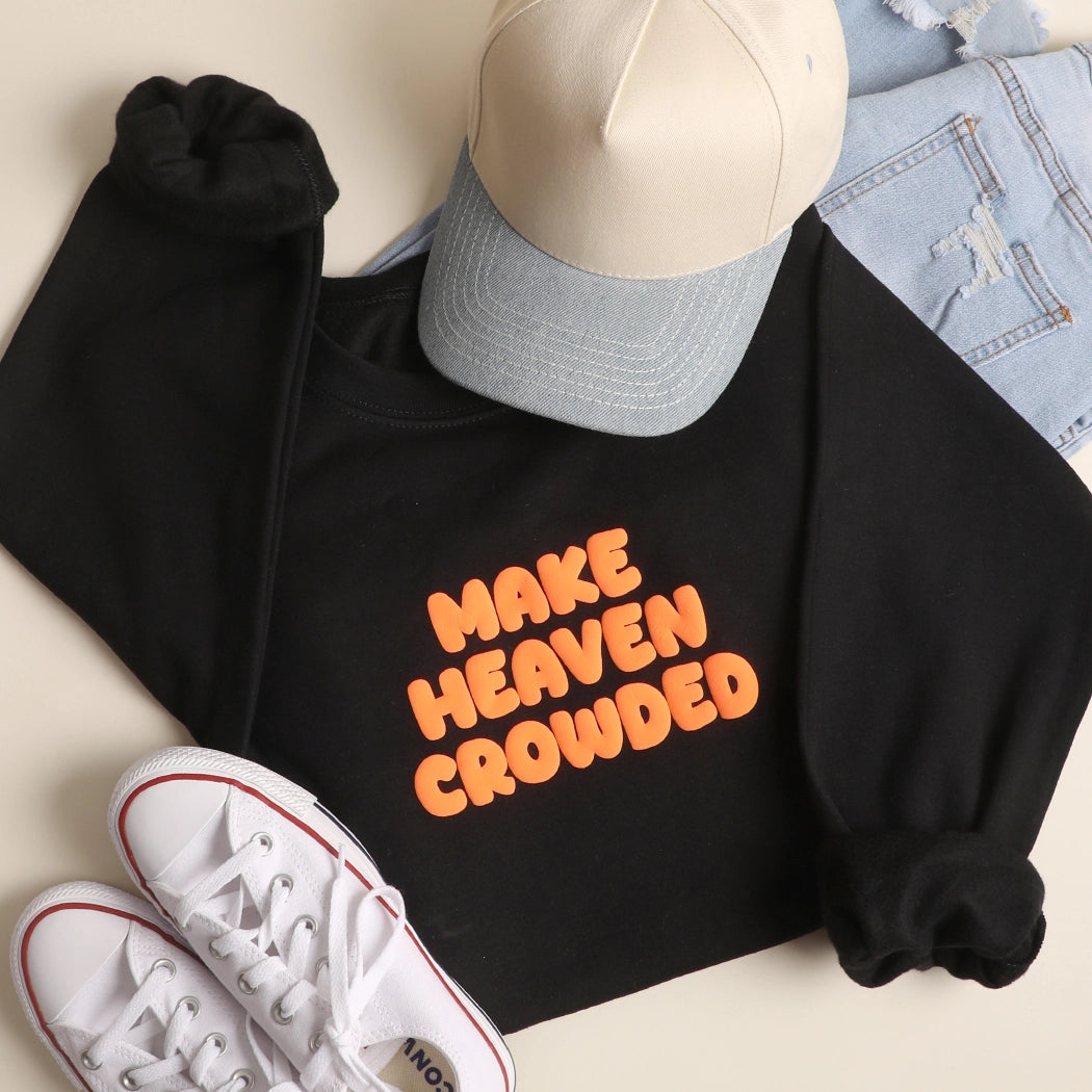 Make Heaven Crowded Puff Print Crewneck