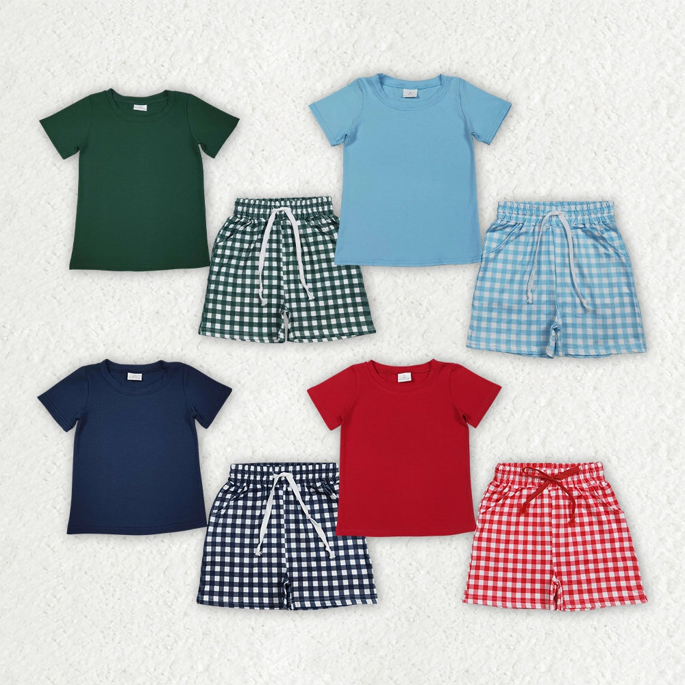 Boys Plaid Summer Sets- CLOSES 7/6