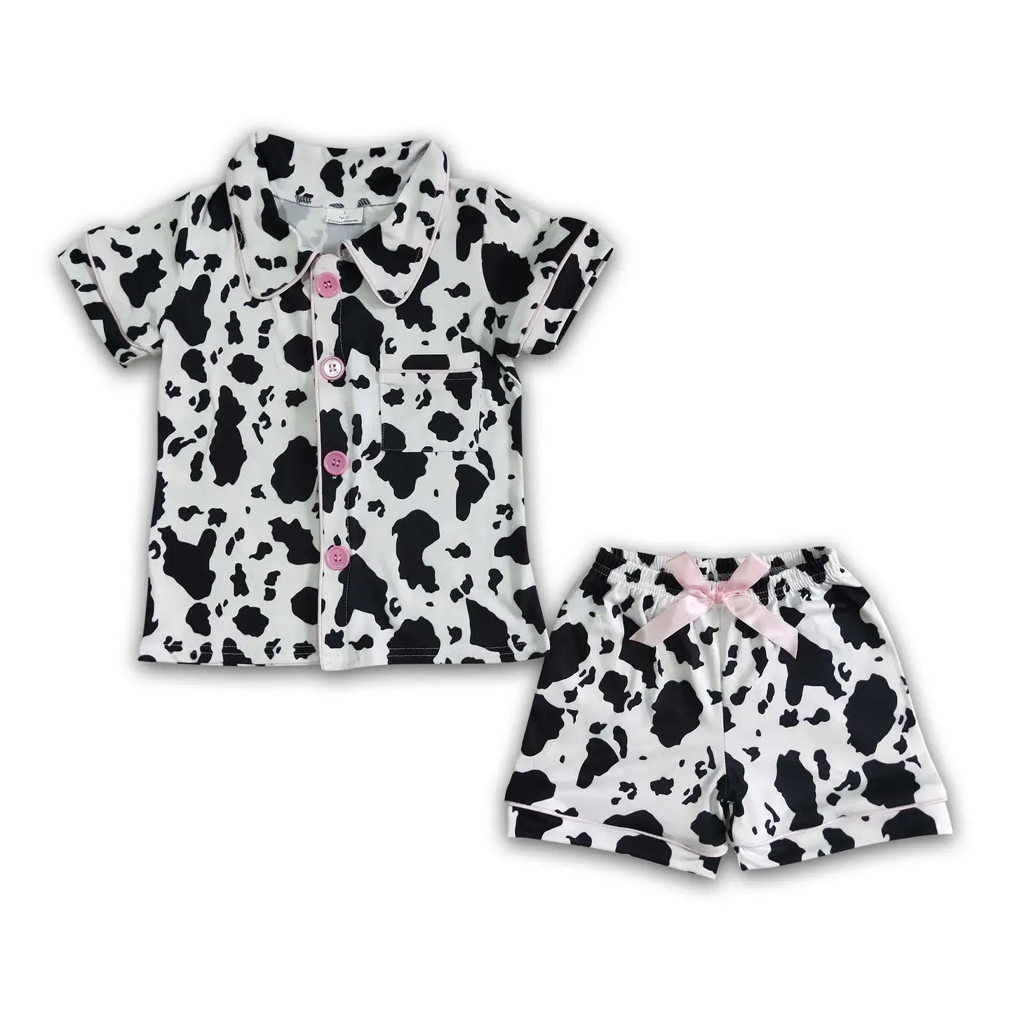 Pink Cow Button Down PJs