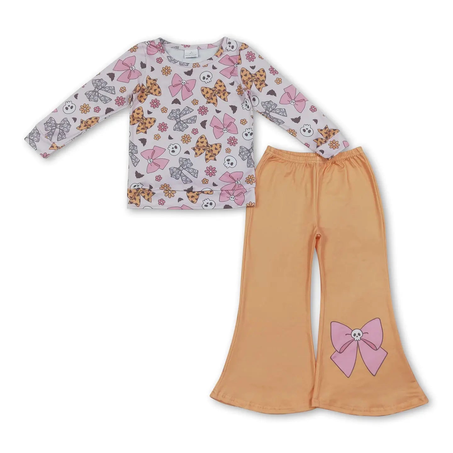 Bow Skull Top & Flare Pants