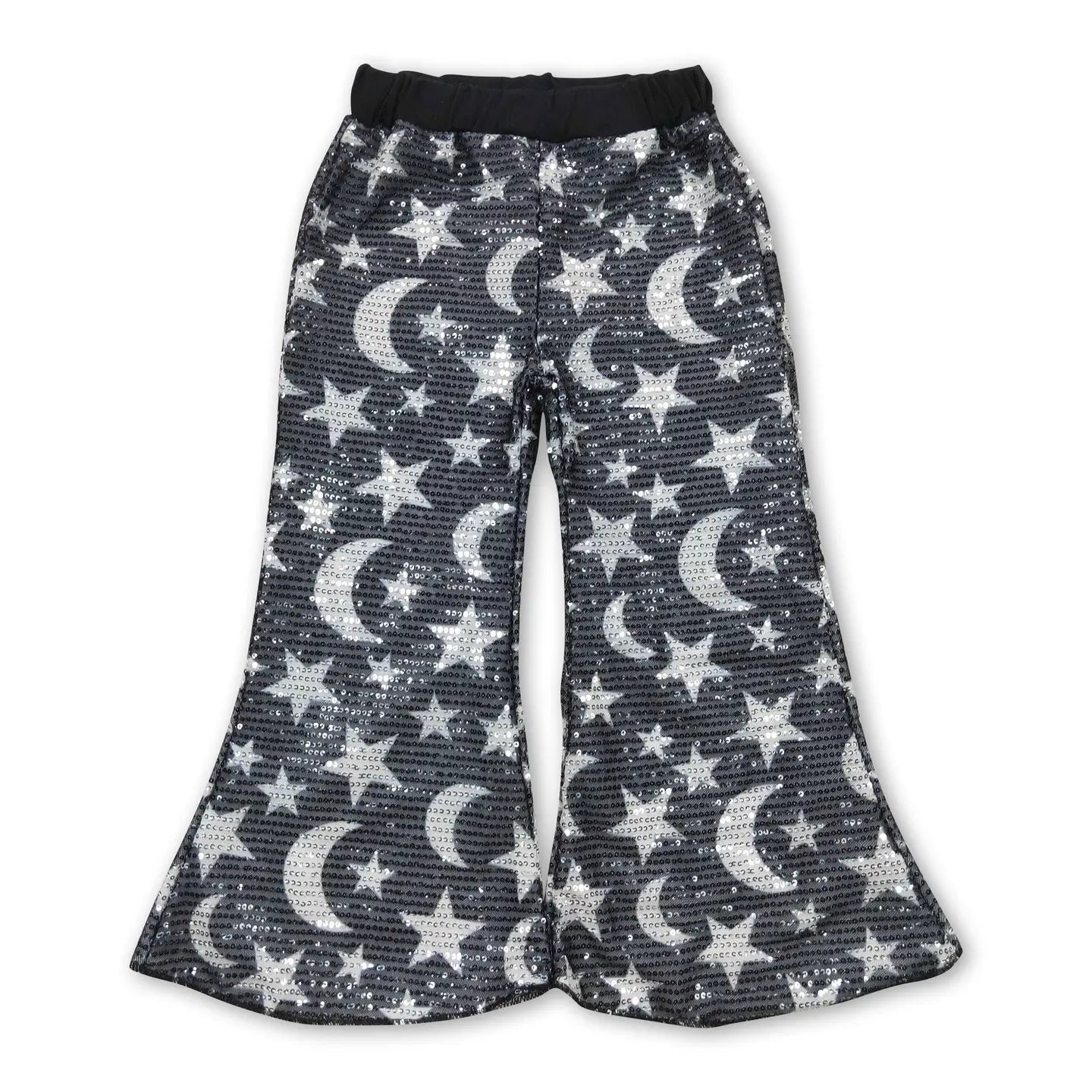 Moon Star Sequin Wide Leg Pants