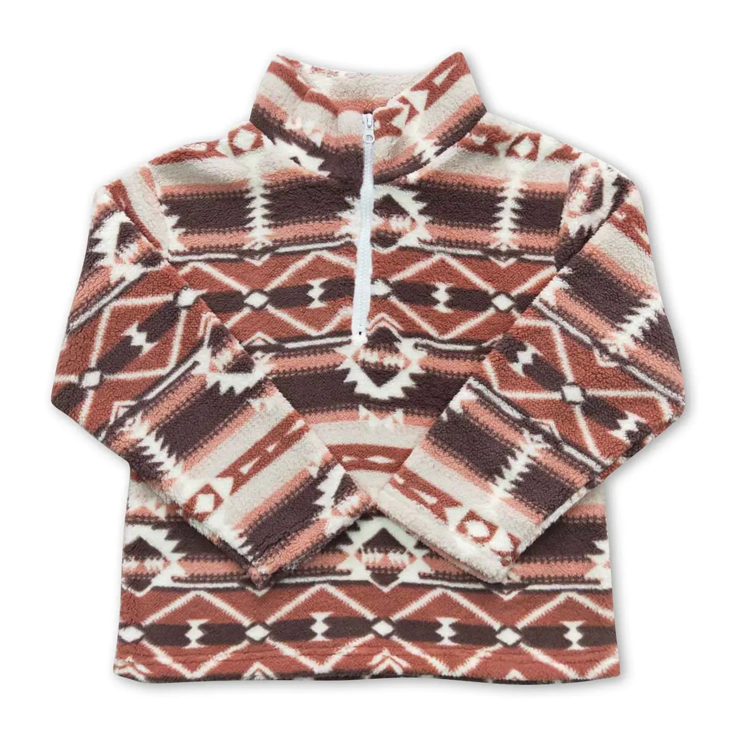 Brown Aztec Sherpa 1/4 Zip