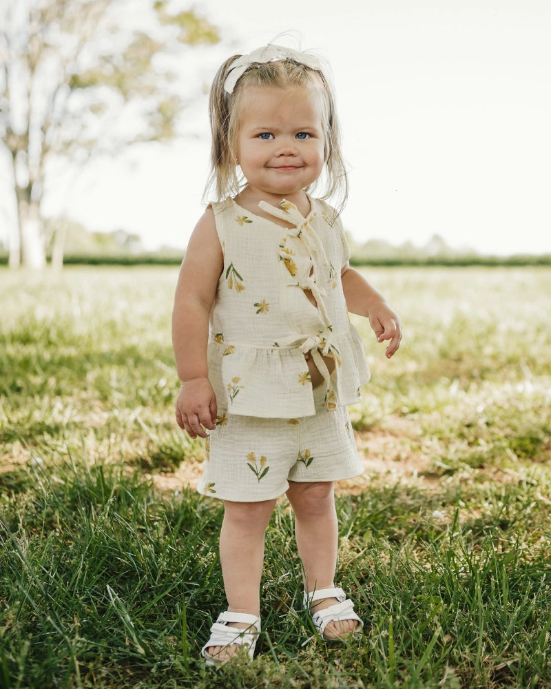Buttercup Bloom Tie Front Two-Piece Set