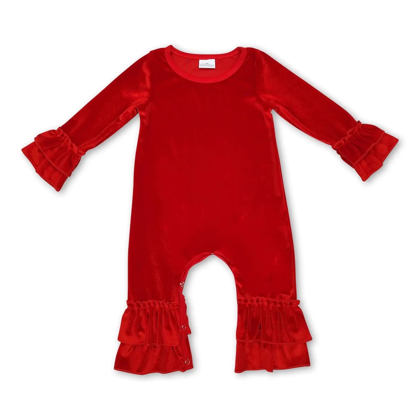 Red Ruffle Velvet Jumper