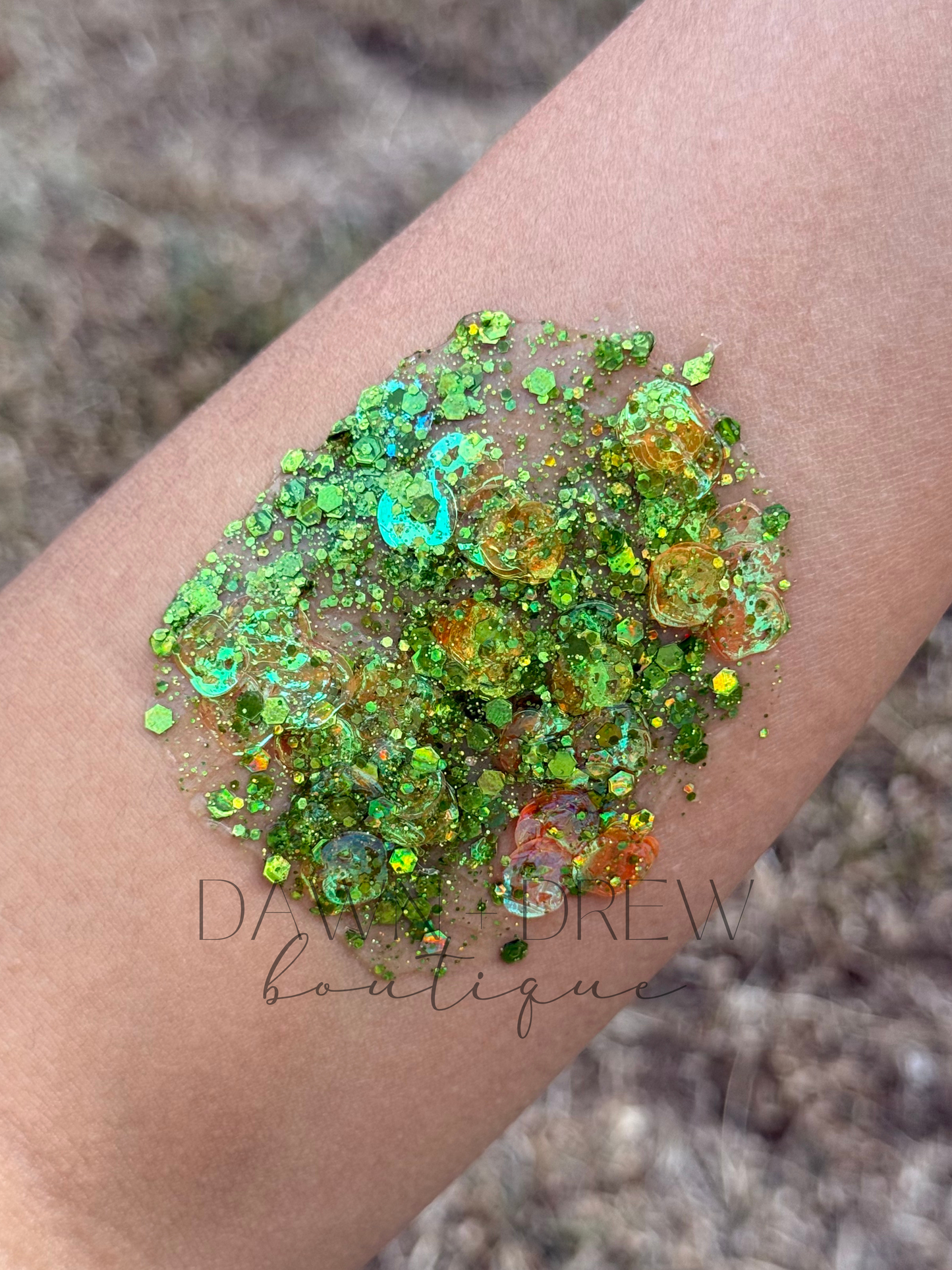 HAIR GLITTER: Green Jack O's