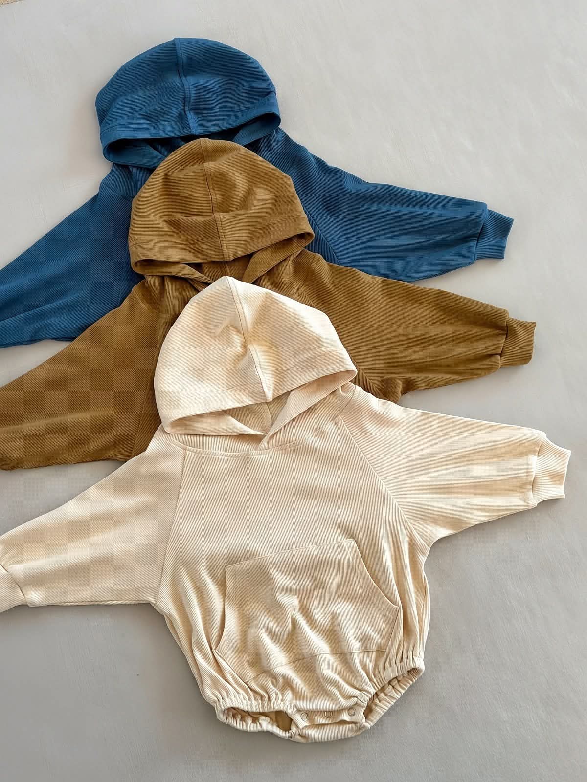 Ribbed Hooded Romper