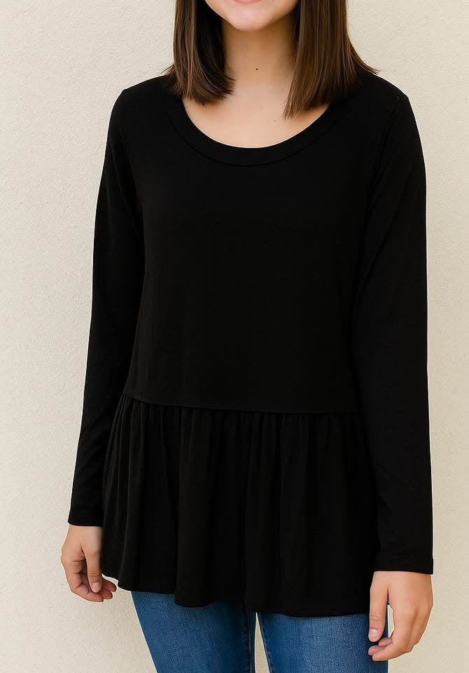 Black Peplum Blouse