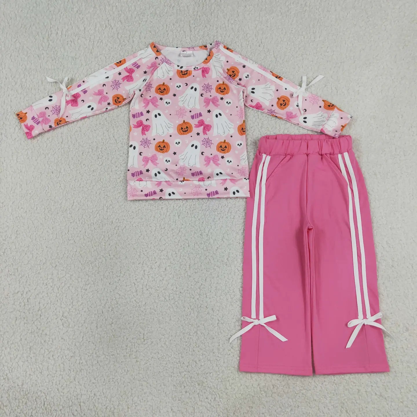 Pink Bows Ghost Top & Pinstripe Pants