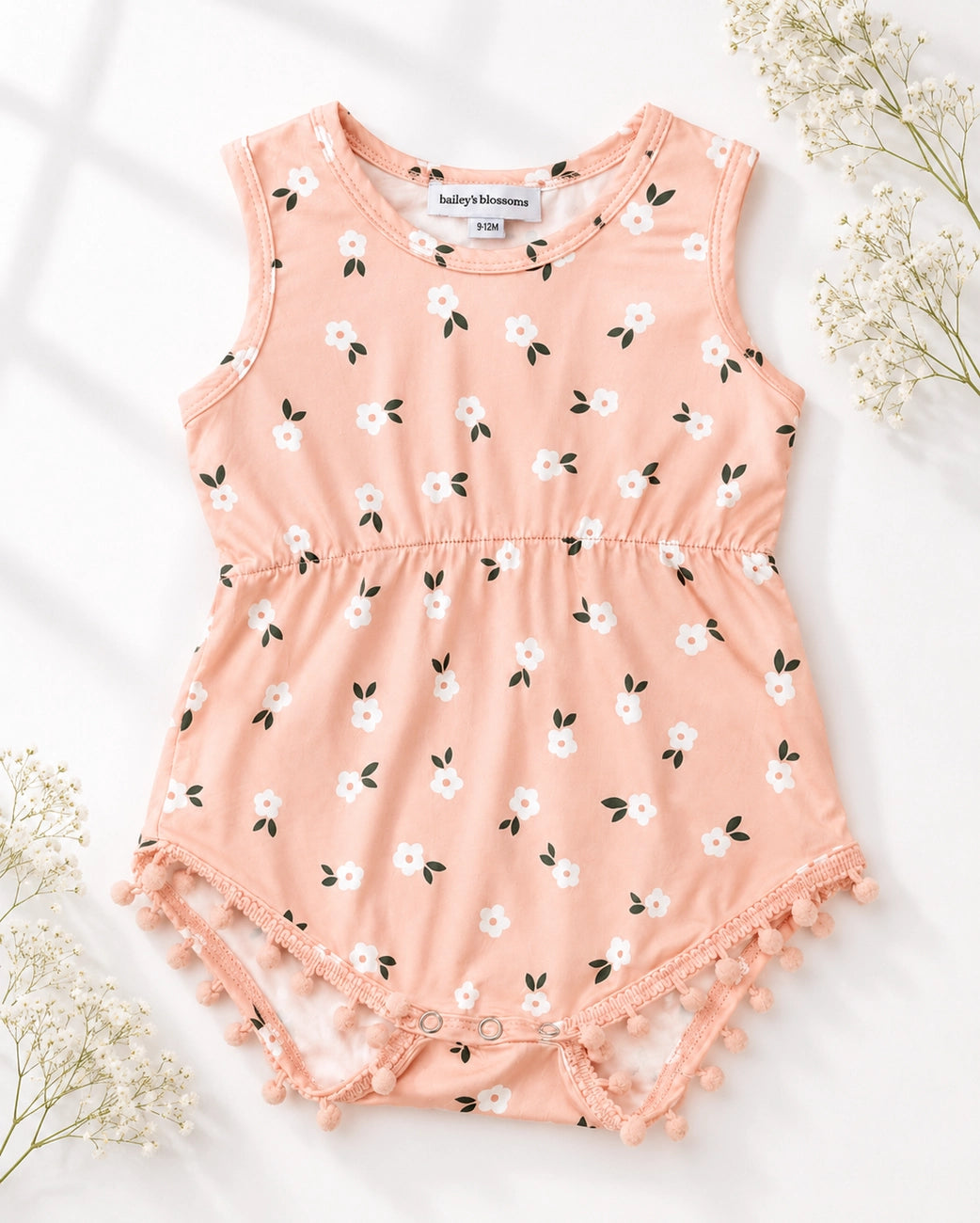 Peach Harvest Pom Pom Romper