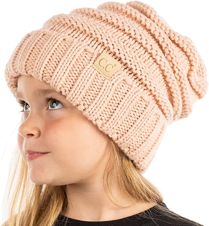 Toddler/Kids Oversized Cable Knit Beanie - Indy Pink