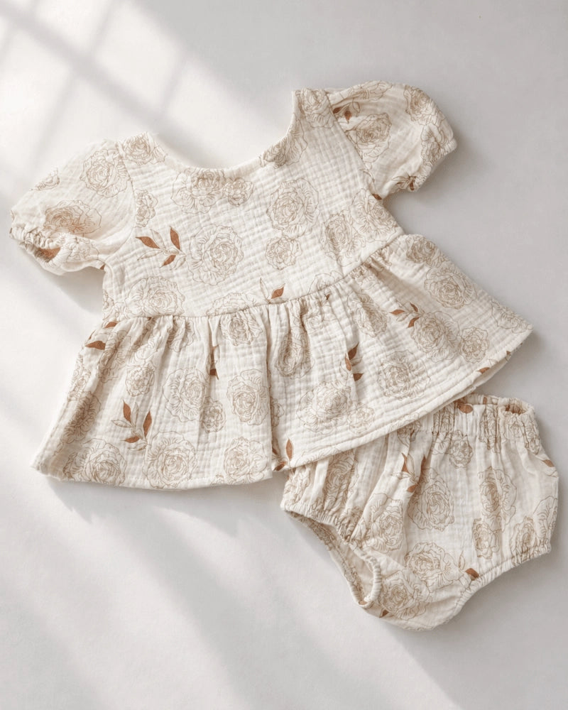 Victorian Rose Bow-Back Top & Bloomers