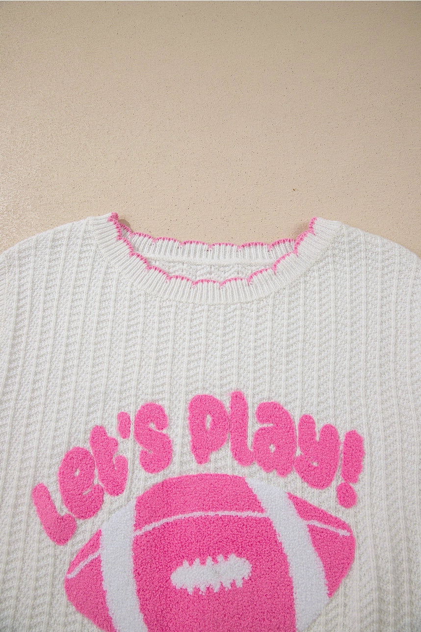 Let's Play Football Textured Sleeveless Sweater