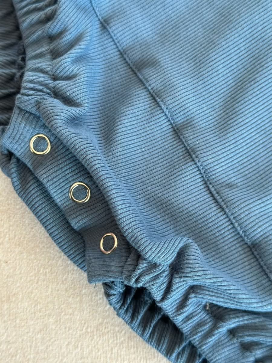 Ribbed Hooded Romper