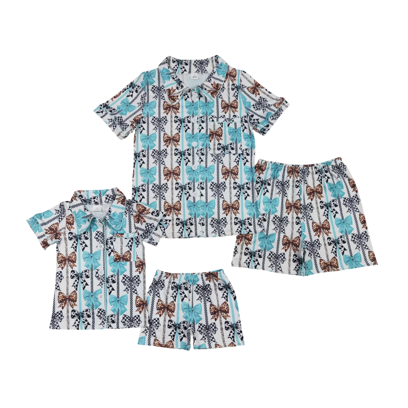 Punchy Bows Button Down PJs