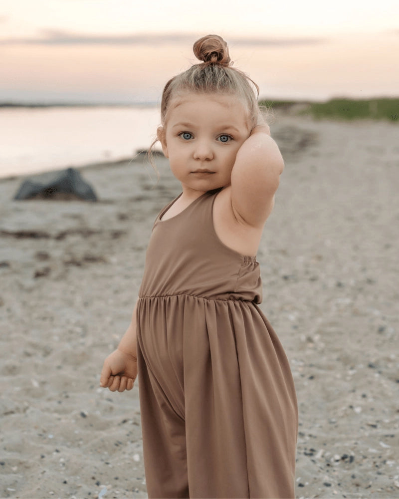 Oatmeal Wide Leg Halter Jumpsuit