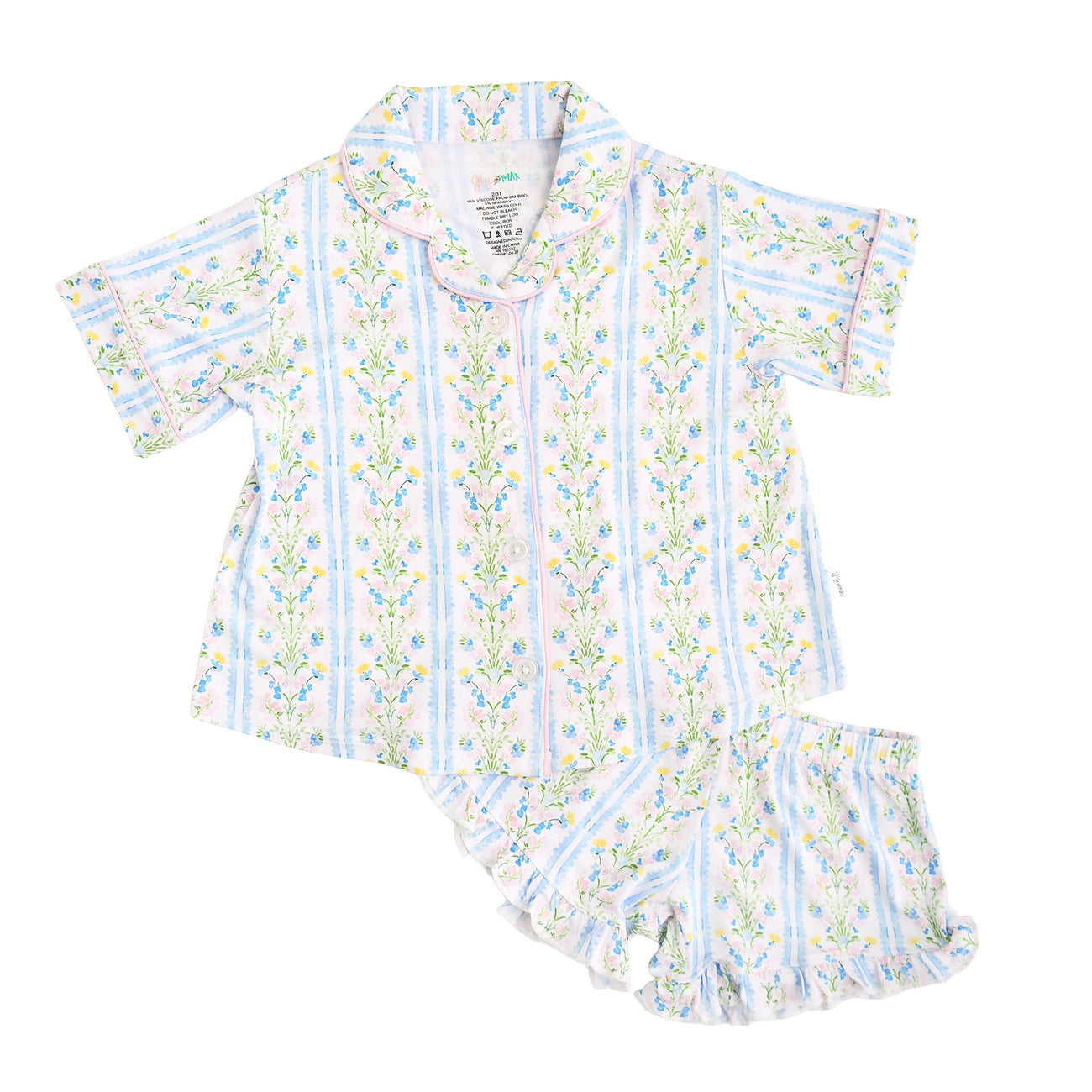 Nora Bamboo - Button-up Ruffle Short PJs