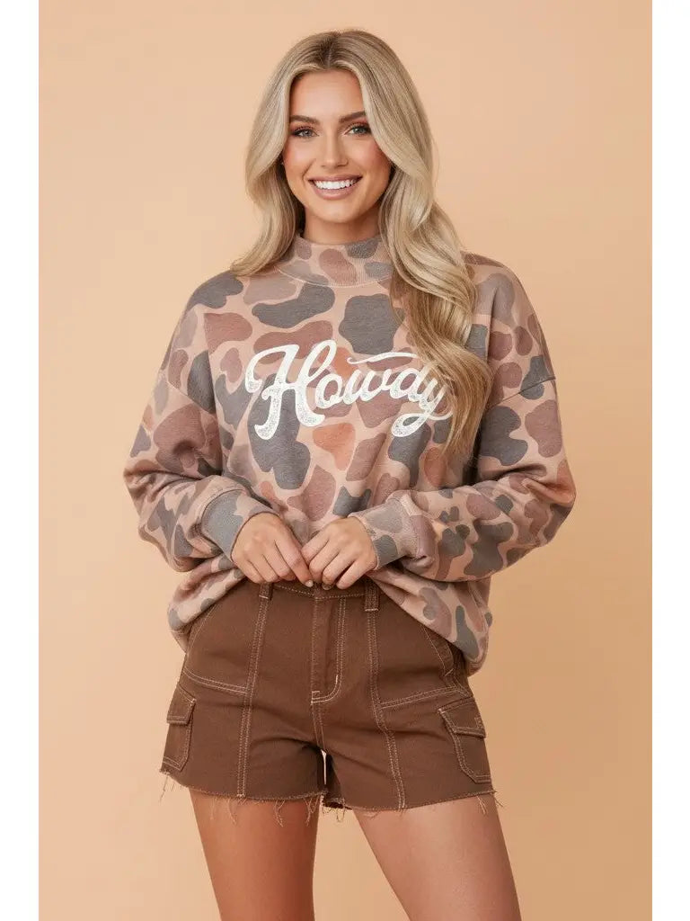 Western Howdy Camo Baggy Pullover