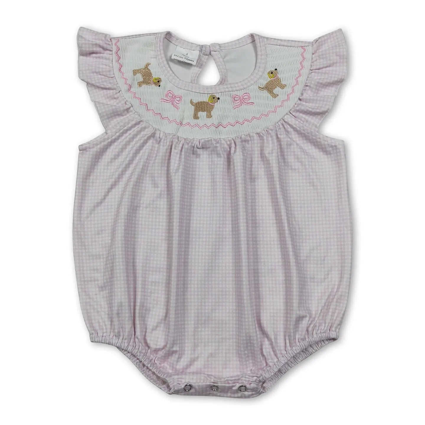 Golden Smocked Pink Romper