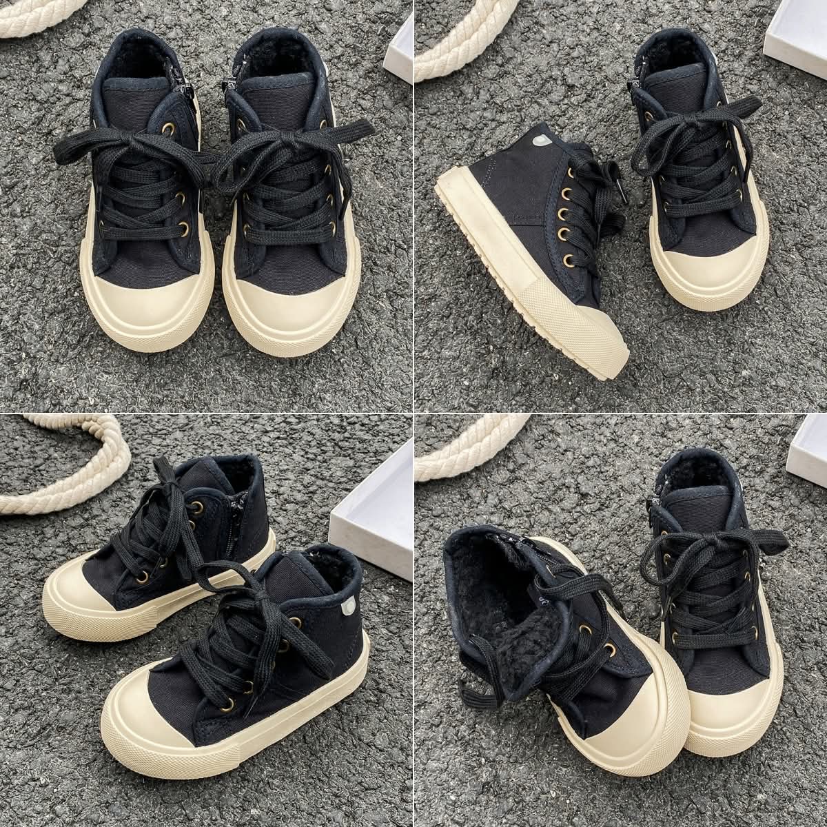 Fleece Lined High-top Sneakers