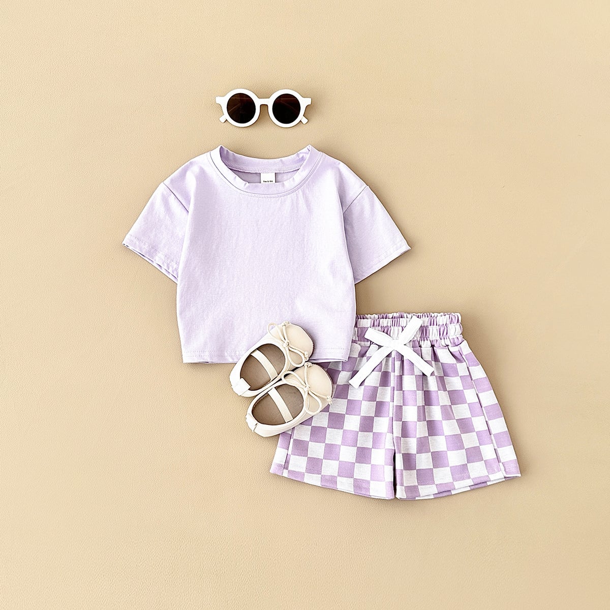 Custom Tee & Checkered Shorts Set