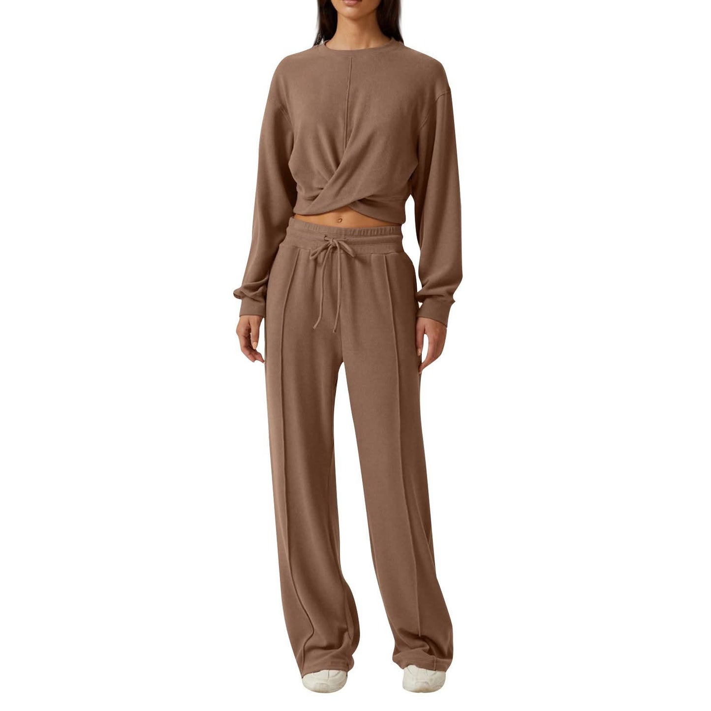 Twist Crop Sweatshirt & Pant Set